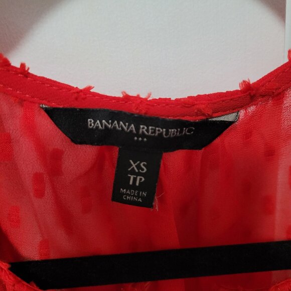 Sheer Banana Republic Red Dot Blouse - Picture 2 of 3